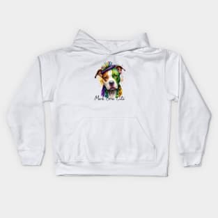 Mardi Gras Cutie Pit bull Kids Hoodie